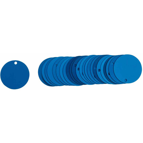 &eacute;tiquettes rondes vierges pour vannes, Aluminium, 2" dia. Superchem Industries