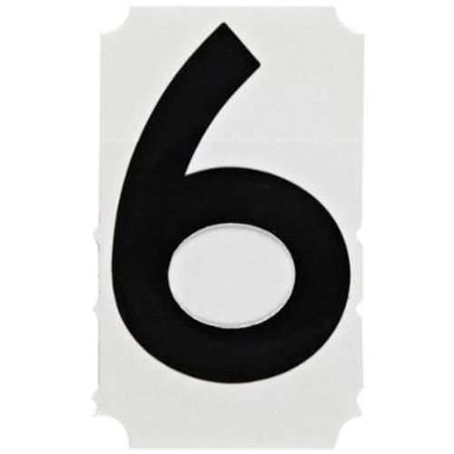 Quick-Align&reg; Individual Gothic Number and Letter Labels, 6, 4" H, Black Superchem Industries