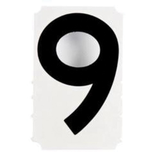Quick-Align&reg; Individual Gothic Number and Letter Labels, 9, 4" H, Black Superchem Industries