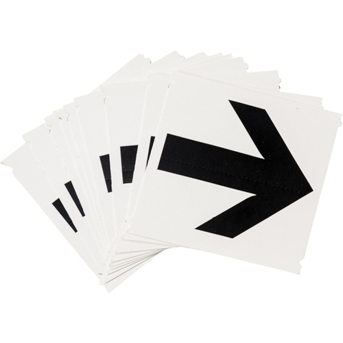 &eacute;tiquettes de lettres et chiffres gothiques individuels Quick-Align, Symbole de fl&egrave;che, 4" h, Noir Superchem Industries