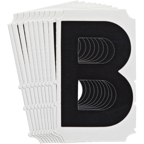 Quick-Align&reg; Individual Gothic Number and Letter Labels, B, 4" H, Black Superchem Industries