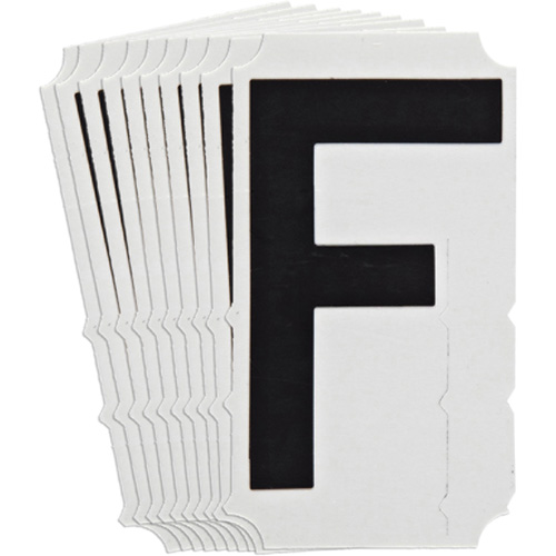 &eacute;tiquettes de lettres et chiffres gothiques individuels Quick-Align, F, 4" h, Noir Superchem Industries