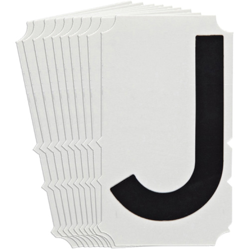 Quick-Align&reg;Individual Gothic Number and Letter Labels, J, 4" H, Black Superchem Industries