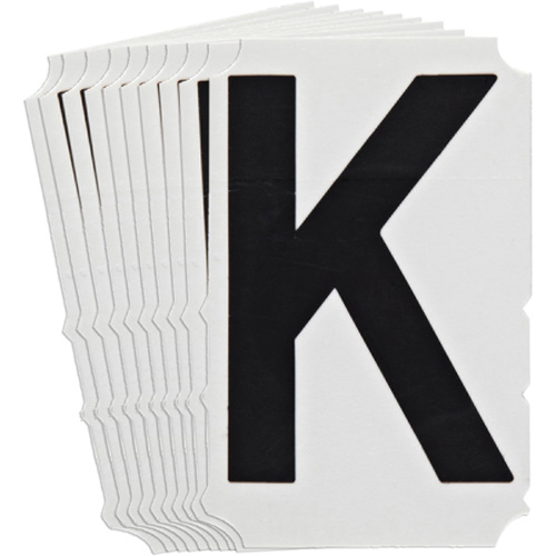 Quick-Align&reg;Individual Gothic Number and Letter Labels, K, 4" H, Black Superchem Industries