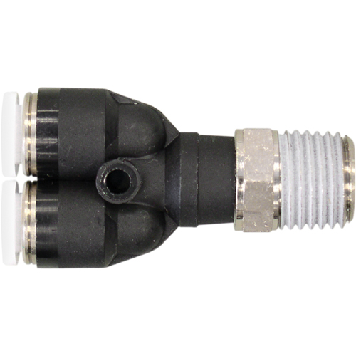 Topfit Male Threaded Y-Connector Fitting, 1/2" Dia, Polymer Superchem Industries