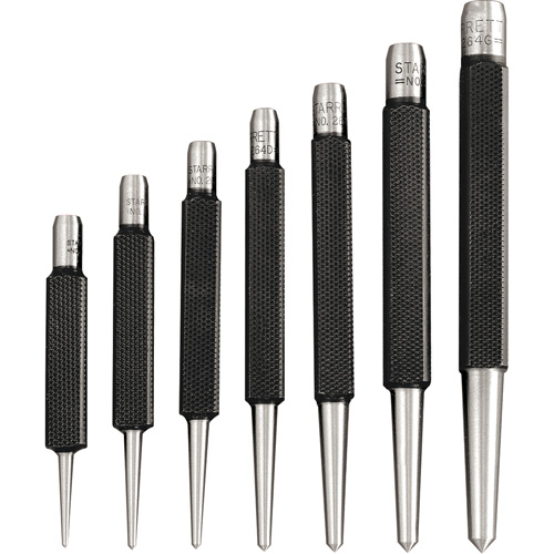 Ensemble de 7 pointeaux &agrave; centrer &agrave; tige carr&eacute;e Superchem Industries