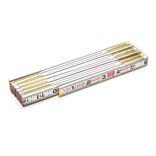 Red End&reg; Masonry Rule, 6' L, Wood, 1/16" Graduations Superchem Industries