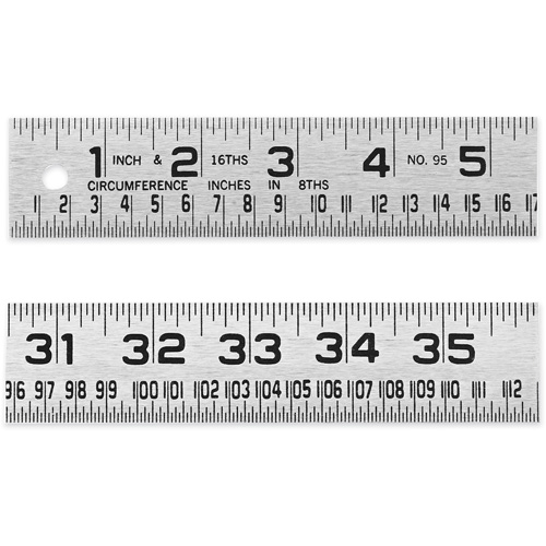 R&egrave;gle de circonf&eacute;rence pour ferblantier, 4' lo, Acier, Graduations de 1/16" Superchem Industries