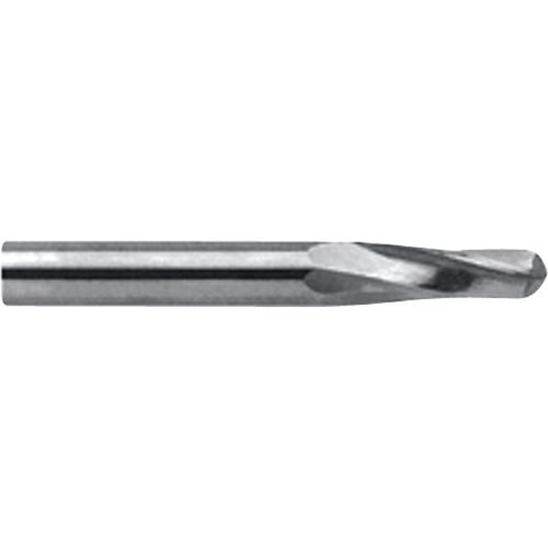 Fraise en bout allong&eacute;e &agrave; embout sph&eacute;rique, 1/8" dia., 2 cannelures, Carbure Superchem Industries