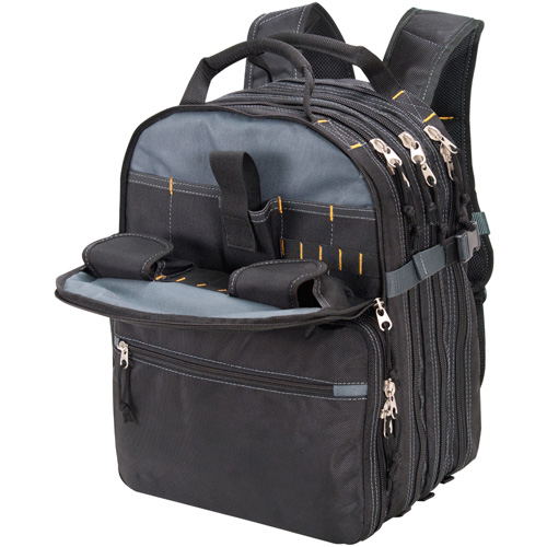 75-Pocket Tool Backpacks, 13" L x 17-1/2" W, Black, Nylon Superchem Industries