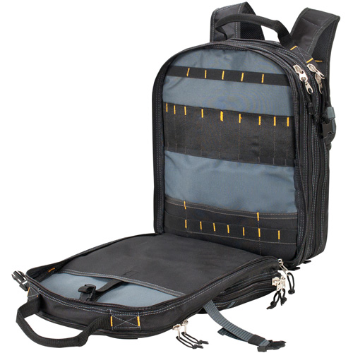 75-Pocket Tool Backpacks, 13" L x 17-1/2" W, Black, Nylon Superchem Industries
