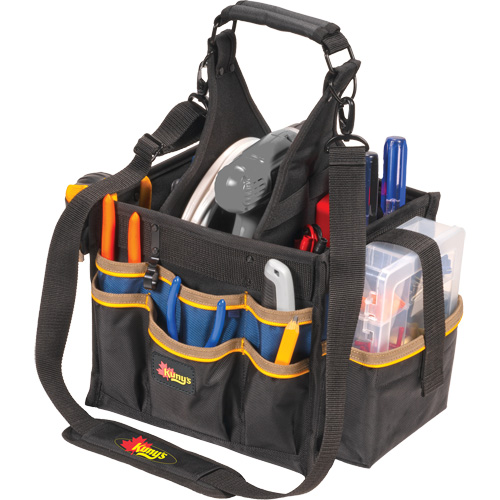 Large Electrical & Maintenance Tool Carrier, Polyester, 23 Pockets, Black Superchem Industries
