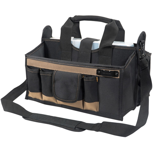 Center Tray Tool Bag, Canvas, 16 Pockets, Black Superchem Industries