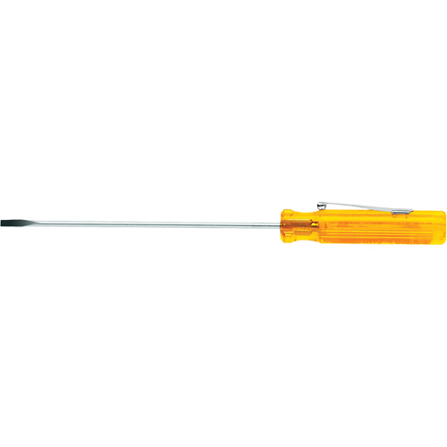 Pocket Clip Screwdriver, 1/8" Tip, Round, 4-7/16" L, Plastic Handle Superchem Industries
