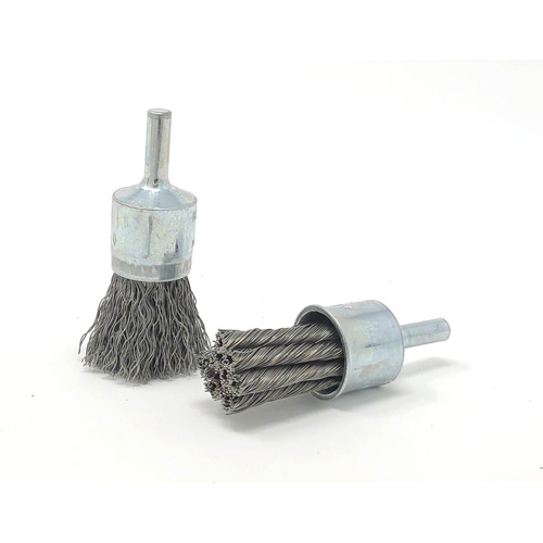 Brosse mont&eacute;e &agrave; fils ondul&eacute;s, 3/4" dia., dia. Des fils 0,014", Tige 1/4" Superchem Industries