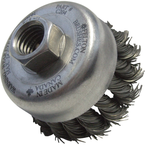 Knotted Wire Wheel Cup Brushes, 4" Dia. x 5/8"-11 Arbor Superchem Industries