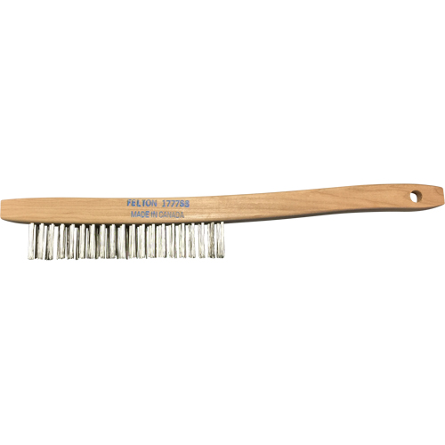 Brosses de nettoyage &agrave; manche recourb&eacute;, Acier inoxydable, 3 x 19 rangs de fils, Longueur 14" Superchem Industries