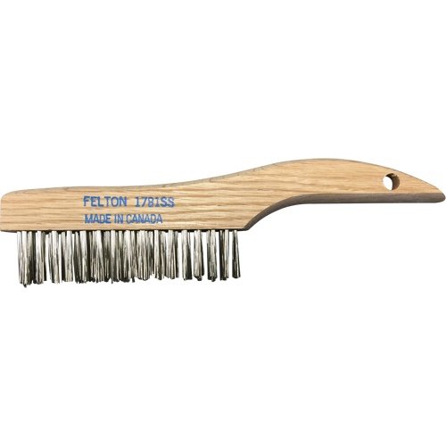 Shoe Handle Scratch Brushes, Stainless Steel, 4 x 16 Wire Rows, 10" Long Superchem Industries