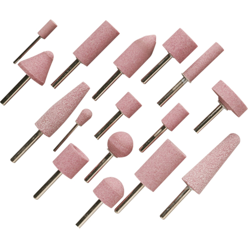 Meules vitrifi&eacute;es mont&eacute;es sur tige A60R, A12, Oxyde d'aluminium, 11/16" dia., 1-1/4" lo, 60 Grain Superchem Industries