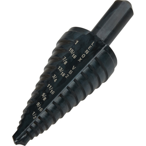 Foret &eacute;tag&eacute; no 2, 1/8" - 1", Incr&eacute;ments de 1/16", Acier rapide Superchem Industries