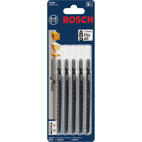 Lame de scie sauteuse, Acier &agrave; haute teneur en carbone, Tige en T, 4-5/8" lo, 8-12 dents par pouce Superchem Industries