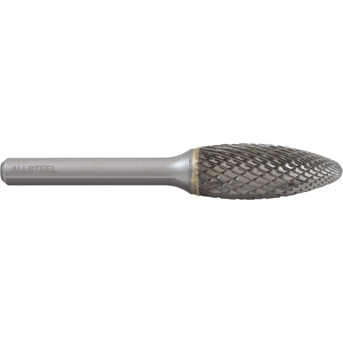 Fraise au carbure en forme de flamme AllSteel, SH-5, 1/2" dia., 1/4" Tige, 1-1/4" Prof. de la coupe Superchem Industries