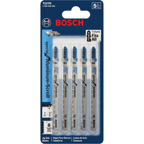Lames de scie sauteuse, Acier rapide, Tige en T, 4" lo, 8 dents par pouce Superchem Industries