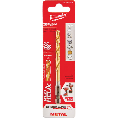 Foret Shockwave, 1/4", Titane, Cannelure 2-15/32", Pointe de 135° Superchem Industries