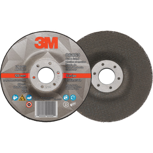 Cut & Grind Wheel, 5" x 1/8", 7/8" Arbor, Type 27, Ceramic Superchem Industries