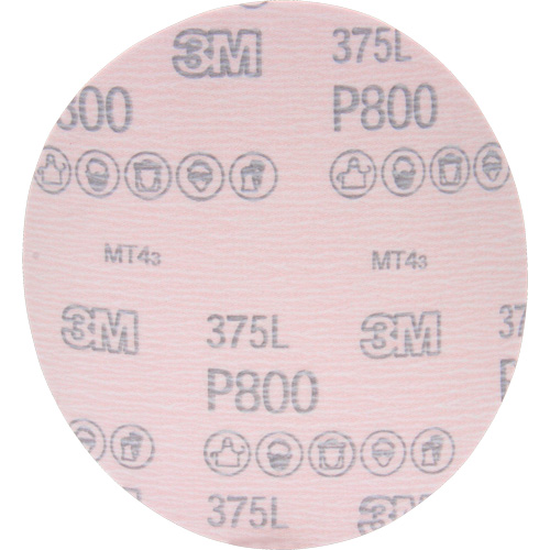 Disque &agrave; pellicule Hookit 375L, dia 6", Grain P800, Oxyde d'aluminium Superchem Industries