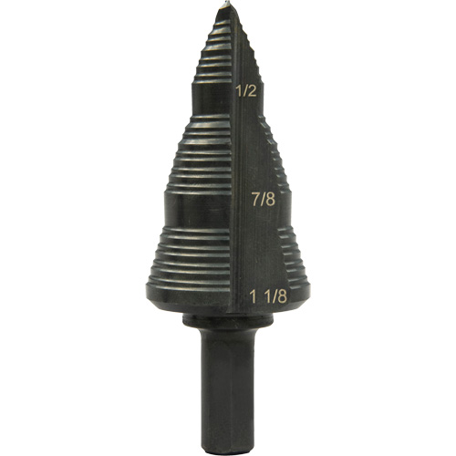 Foret &eacute;tag&eacute; &agrave; trous multiples no 9, 3/16" - 1-1/8", Acier rapide Superchem Industries