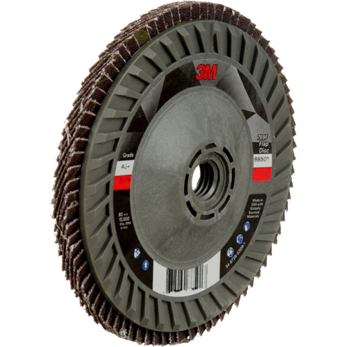 Disque &agrave; lamelles &agrave; changement rapide 769F, 5" x 5/8"-11, Type 29, Grain 40+, C&eacute;ramique Superchem Industries