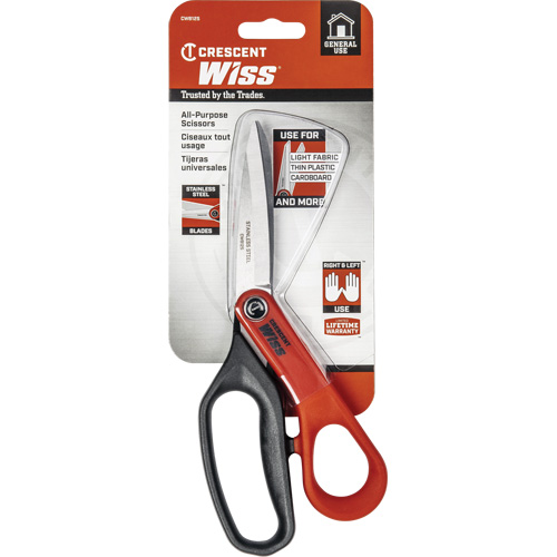 Cisaille tout usage en acier inoxydable pour ouvrier professionnel, 8-1/2", Poign&eacute;e Anneaux Superchem Industries