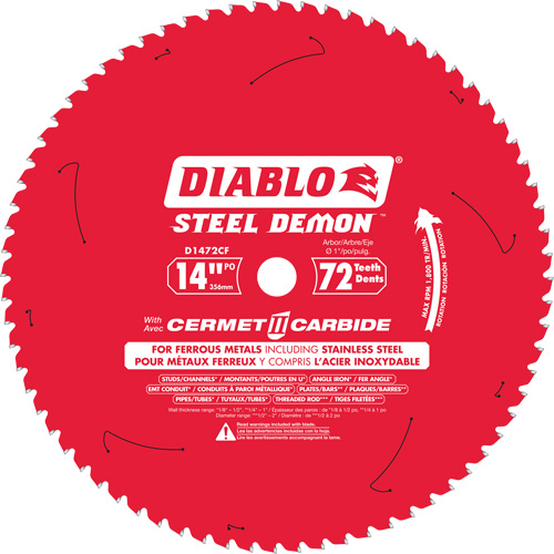 Lame de scie circulaire Cermet II Steel Demon, 14", 72 dents, Pour M&eacute;tal Superchem Industries