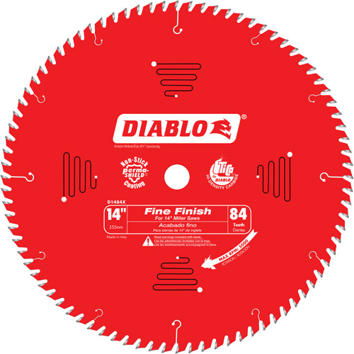 Fine Finish Circular Saw Blade, 14", 84 Teeth, Laminate/Wood Use Superchem Industries