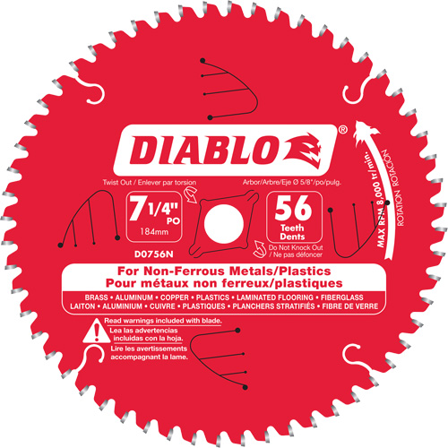 Aluminum Cutting Saw Blade, 7-1/4", 56 Teeth, Non-Ferrous Use Superchem Industries