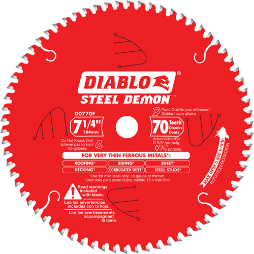 Steel Demon Cutting Saw Blade, 7-1/4", 70 Teeth, Metal Use Superchem Industries