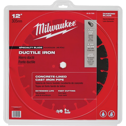 Circular Saw Blade, 12", Ductile Iron Use Superchem Industries