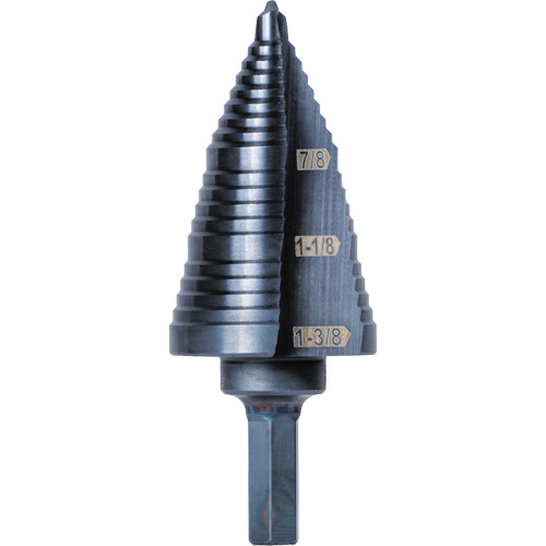 Foret &eacute;tag&eacute; 3 pas, 7/8" - 1-3/8", Acier rapide Superchem Industries