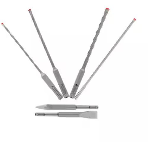 Rebar Demon SDS-Plus 4-Cutter Full Carbide Head Hammer Drill Bit & Chisel Set, 6 Pieces, Carbide Superchem Industries