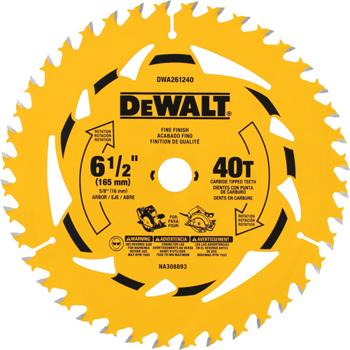 Lame de scie circulaire &agrave; charpente, 6-1/2", 40 dents, Pour Bois Superchem Industries