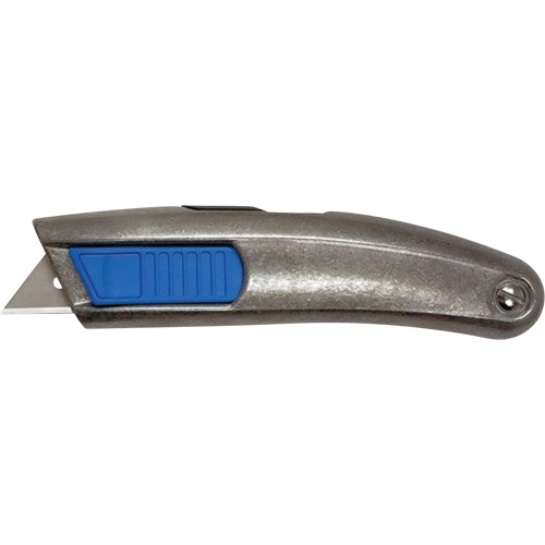 SECUPRO MEGASAFE Unpainted Retractable Knife, 20 mm, Stainless Steel, Heavy-Duty, Aluminum Handle Superchem Industries