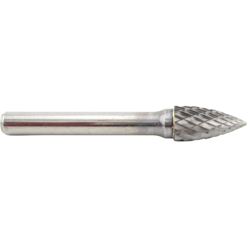 Tree Shape Pointed End Carbide Shipyard Bur, SG-3, 3/8" Dia., 1/4" Shank, 3/4" Depth of Cut Superchem Industries