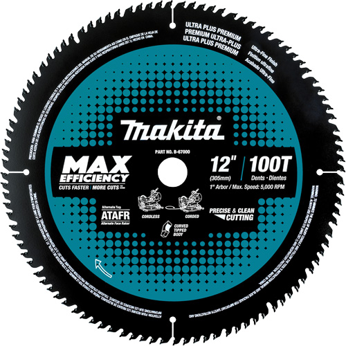 Max-Efficiency Blades Ideal For Cordless Mitre Saw, 12", 100 Teeth, Finishing Use Superchem Industries