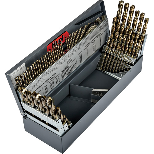Heavy-Duty Jobber Length Combination Drill Bit Set, 115 Pieces, High Speed Cobalt Superchem Industries