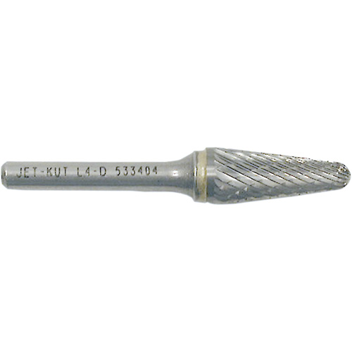 Fraise conique avec extr&eacute;mit&eacute; en rayon L4-D JET-KUT, 1/4" dia., 1/4" Tige, 1-1/8" Prof. de la coupe Superchem Industries