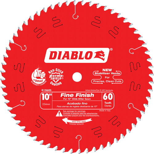 Contractor Saw Blades - Fine Finishing Saw Blades, 10", 60 Teeth, Wood Use Superchem Industries