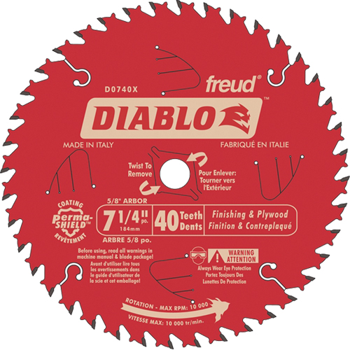Contractor Saw Blade - Finishing Saw Blades, 7-1/4", 40 Teeth, Wood Use Superchem Industries