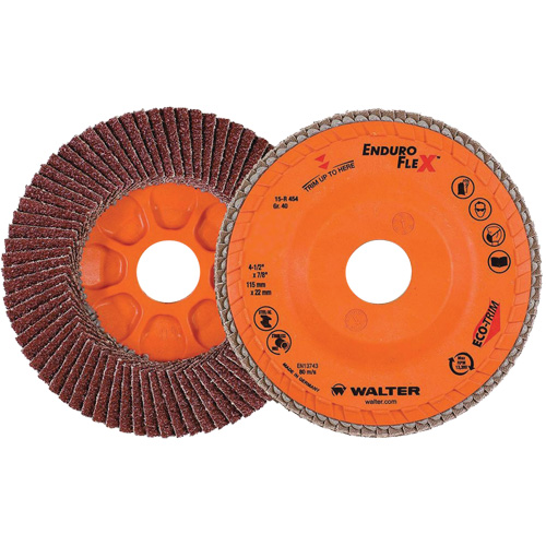 Disque &agrave; lamelles Enduro-Flex, 4-1/2" x 7/8", Type 27, Grain 40, Alumine de zirconium Superchem Industries