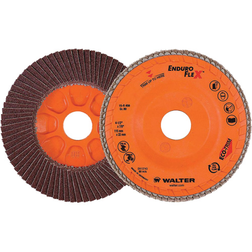 Disque &agrave; lamelles Enduro-Flex, 4-1/2" x 7/8", Type 27, Grain 80, Alumine de zirconium Superchem Industries